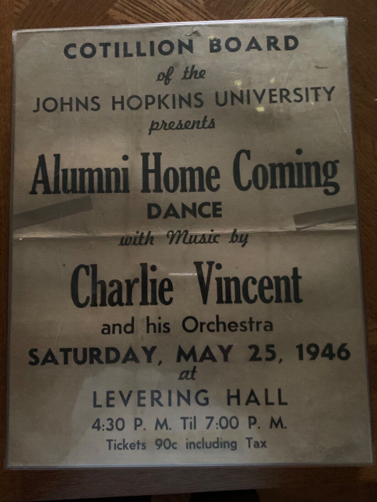 Poster advertising 1946 dance at Johns Hopkins U.