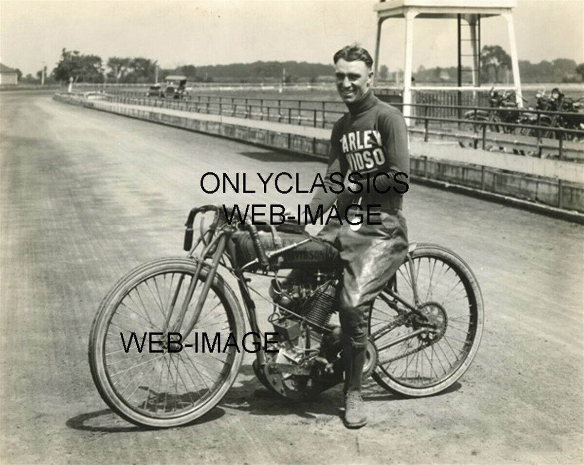 1924 JIM DAVIS HARLEY DAVIDSON MOTORCYCLE RACING BOARDTRACK RACER 8X10 PHOTO