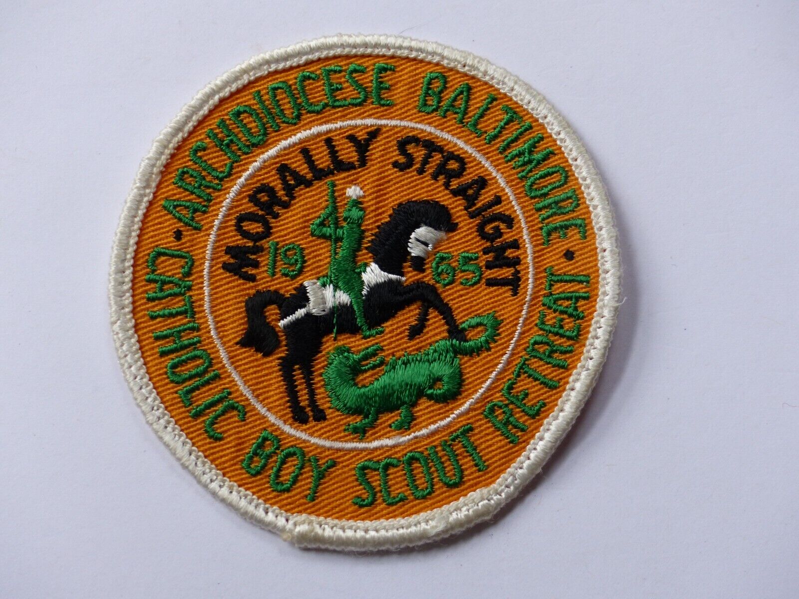 Used 1965 Archdiocese Baltimore Catholic Boy Scout Retreat Boy Scout BSA Patch
