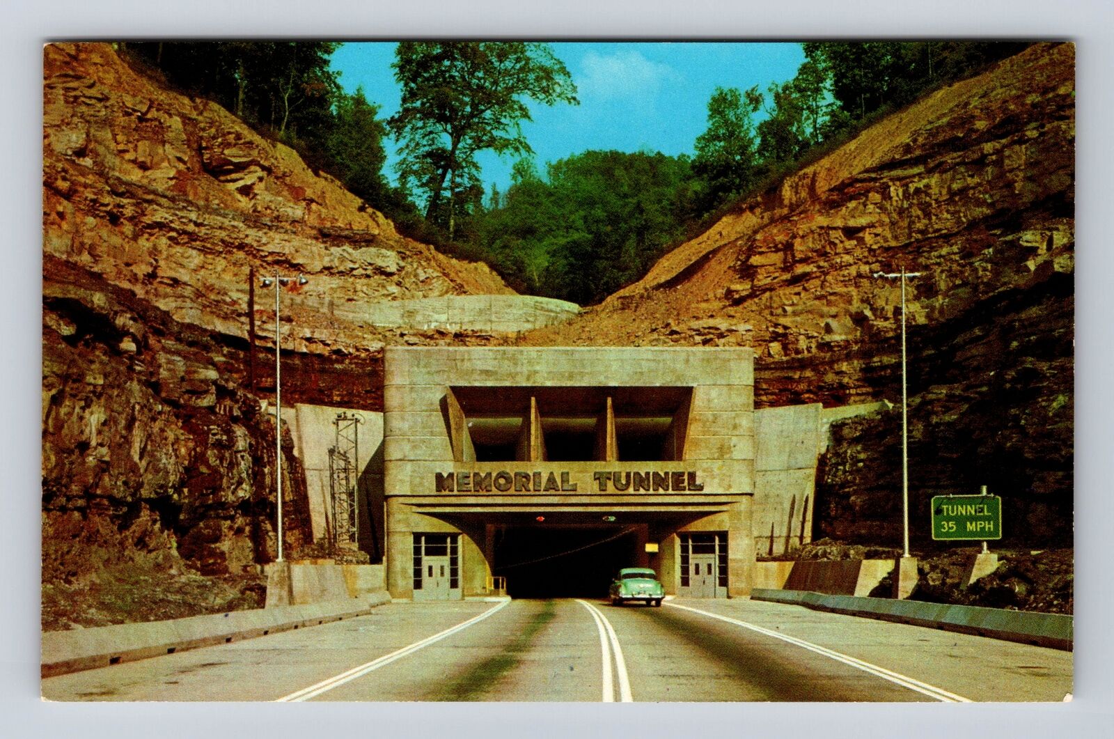 WV- West Virginia, Approach To The Memorial Tunnel, Antique, Vintage Postcard