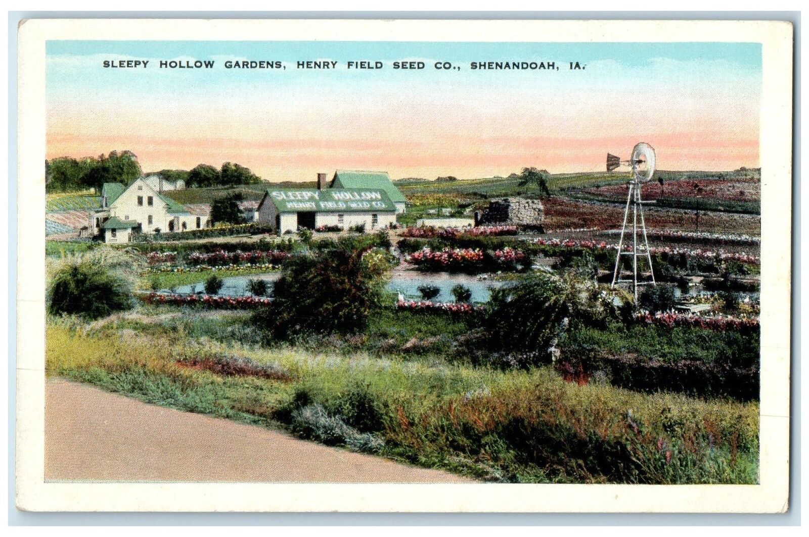 c1920\'s Sleepy Hollow Gardens Henry Field Seed Co. Shenandoah Iowa IA Postcard