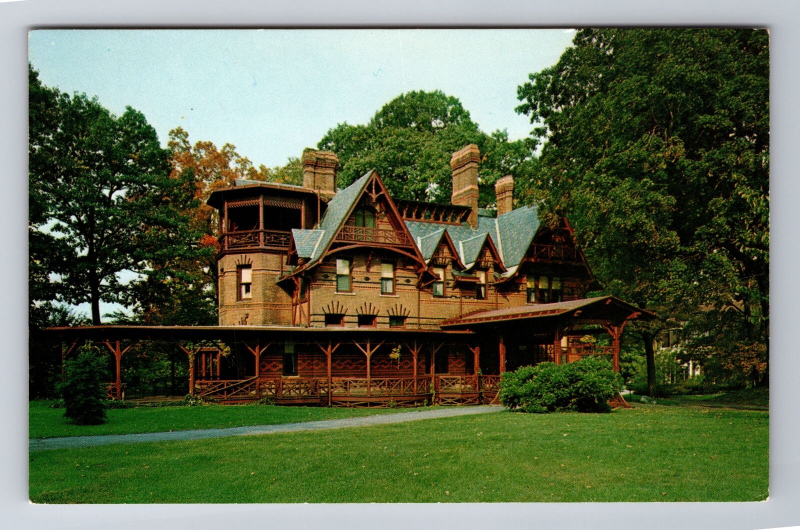 Hartford CT-Connecticut, Mark Twain's House, Antique, Vintage Souvenir Postcard