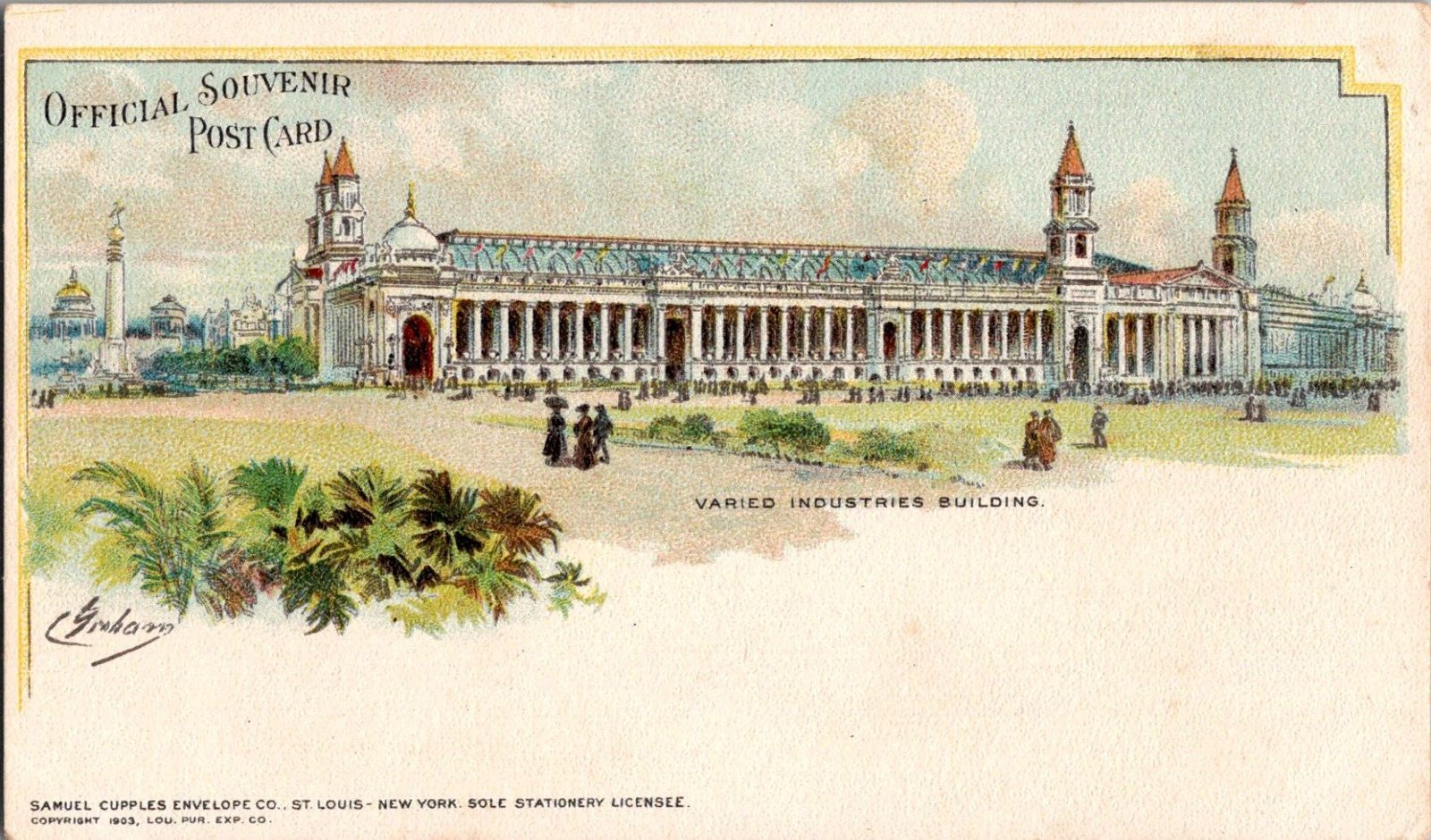 Postcard Varied Industries Building World\'s Fair St. Louis 1904 Undivided Back