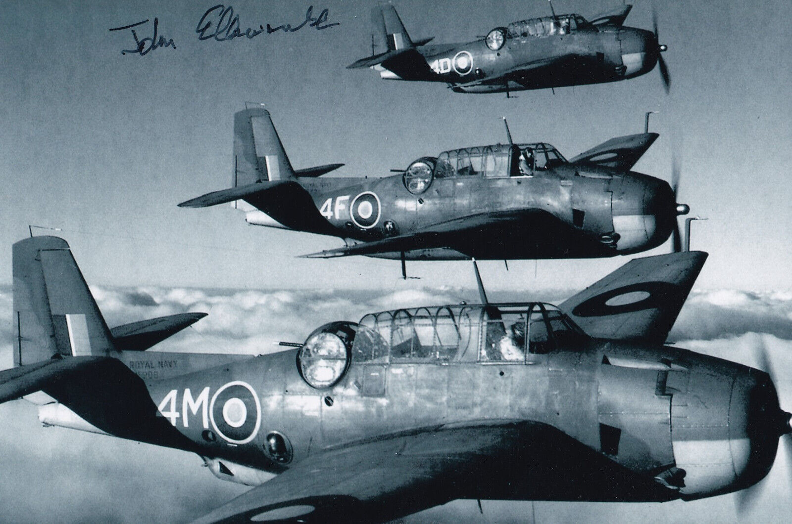 John Ellacombe Signed Autographed 4x6 Photo WWII RAF Battle of Britain
