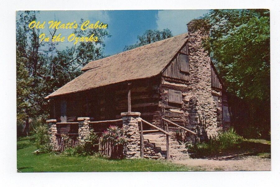 Chrome Postcard, Old Matt\'s Cabin in the Ozarks, Mo., Missouri