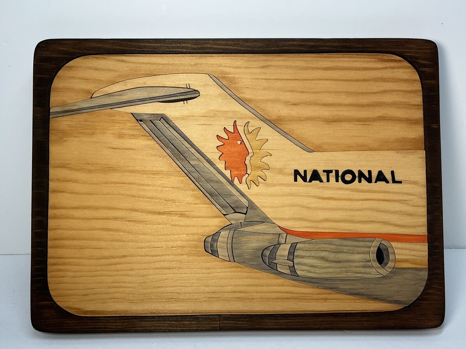 National Airlines Custom Wood Puzzle Table Display Picture Felt Back Collectable