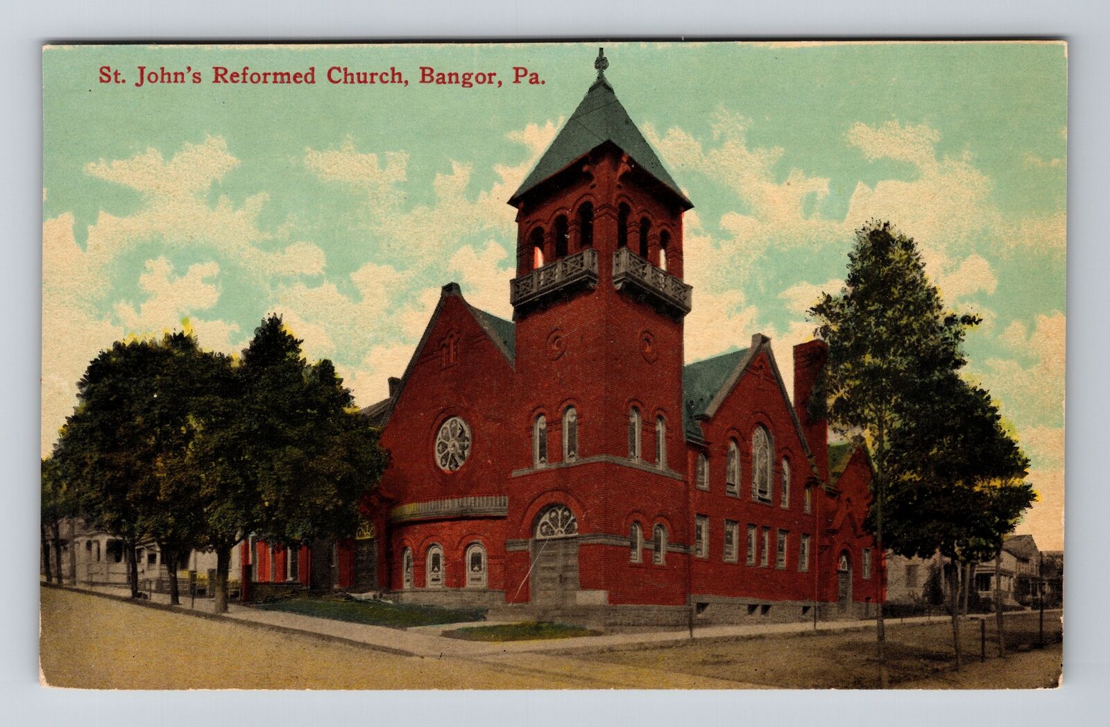 Bangor PA-Pennsylvania, St. John\'s Reformed Church, Vintage Postcard