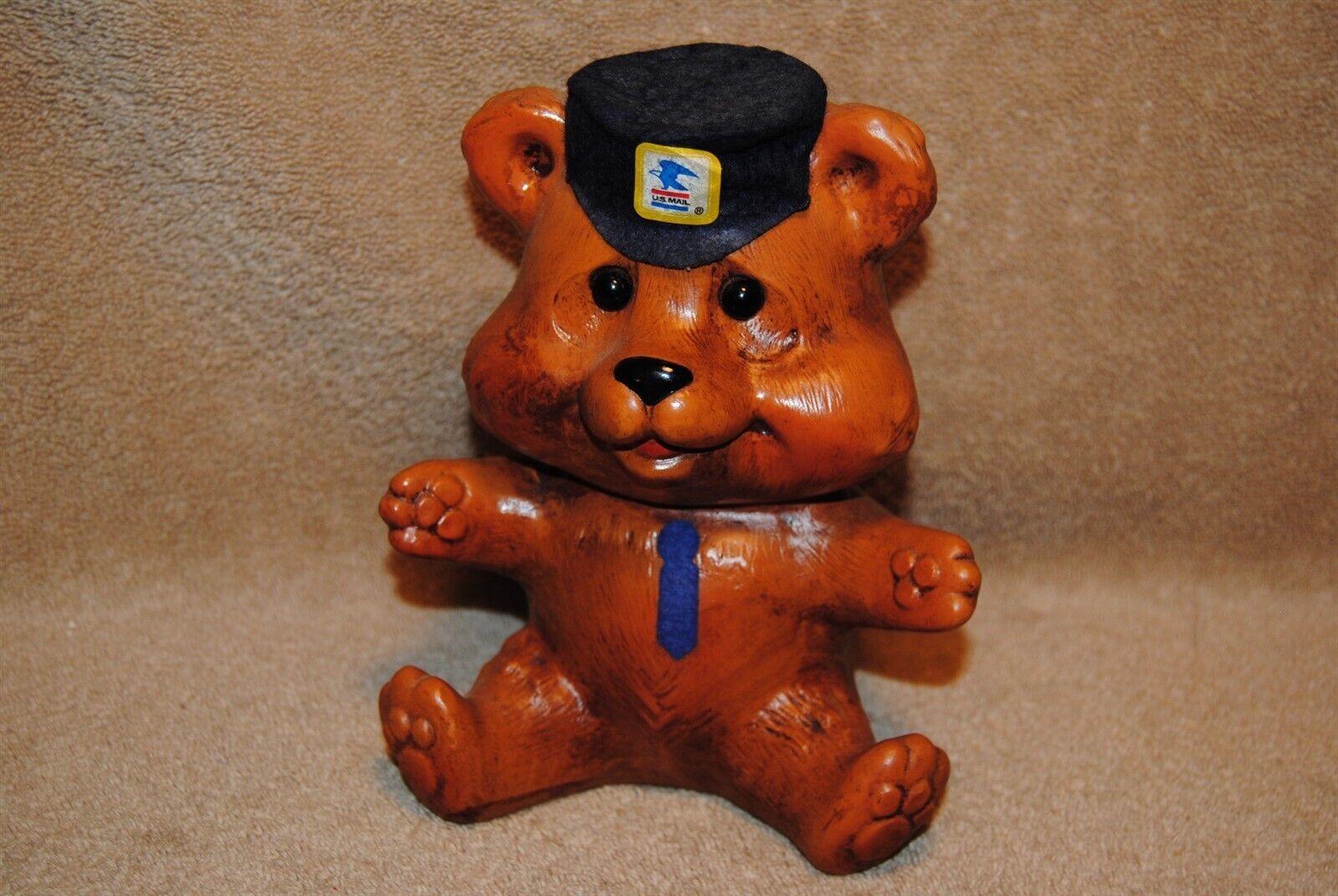 Vintage US Mail Teddy Bear Bank Promo for Mail Carriers Only Plastic Nice