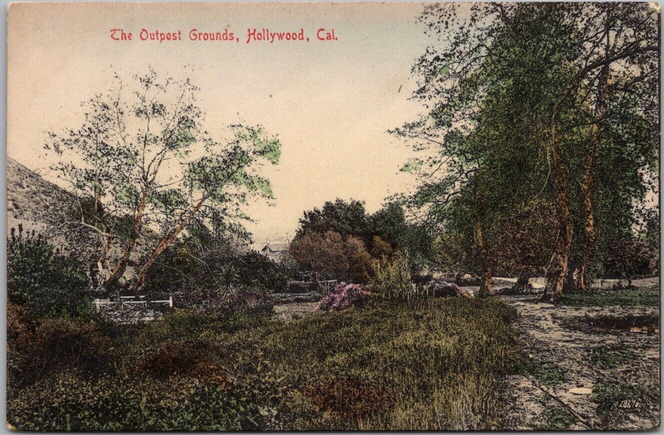 c1910s HOLLYWOOD, California Hand-Colored Postcard \