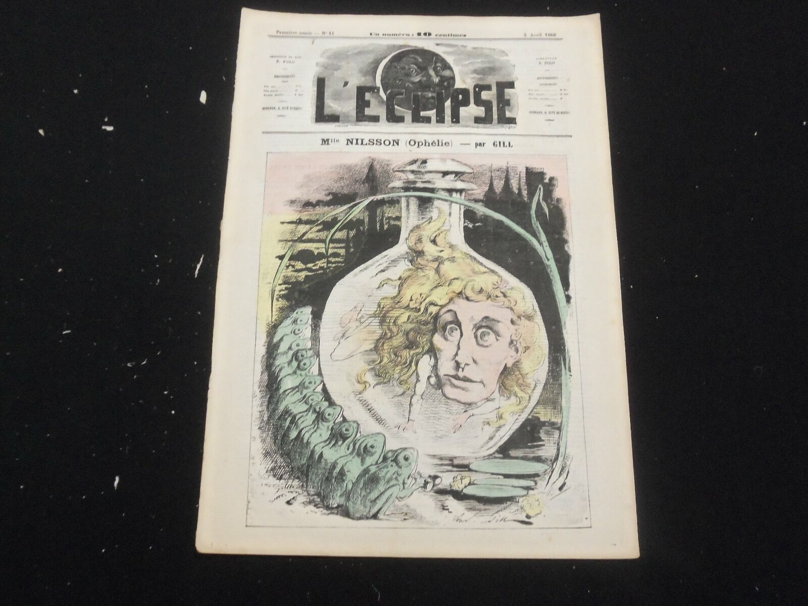 1868 APRIL 5 L\'ECLIPSE NEWSPAPER - NO. 11 - MLLE NILSSON - FRENCH - FR 2904