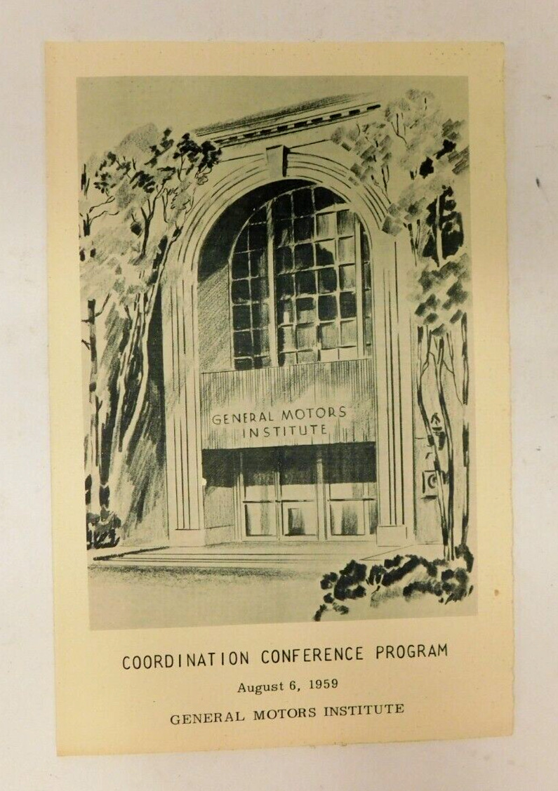 1959 General Motors Institute Service Coordination Conference Program 8/6/59
