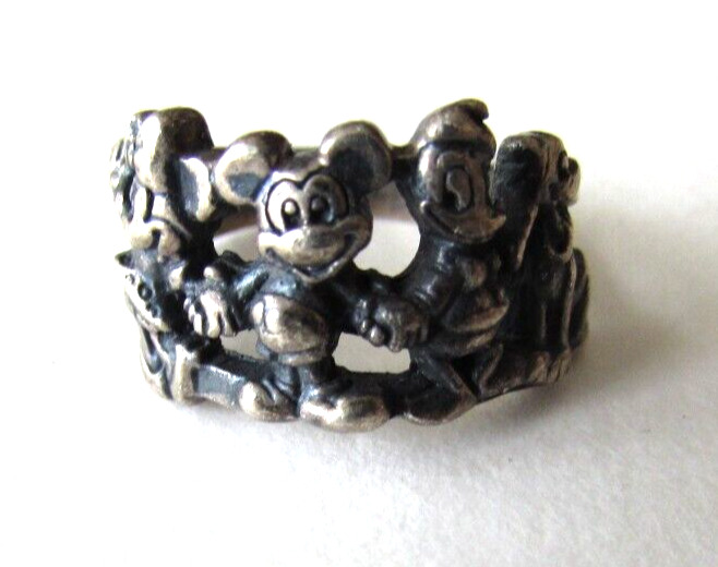Vintage Disney Mickey Mouse & Friends Sterling silver Ring Size 4½
