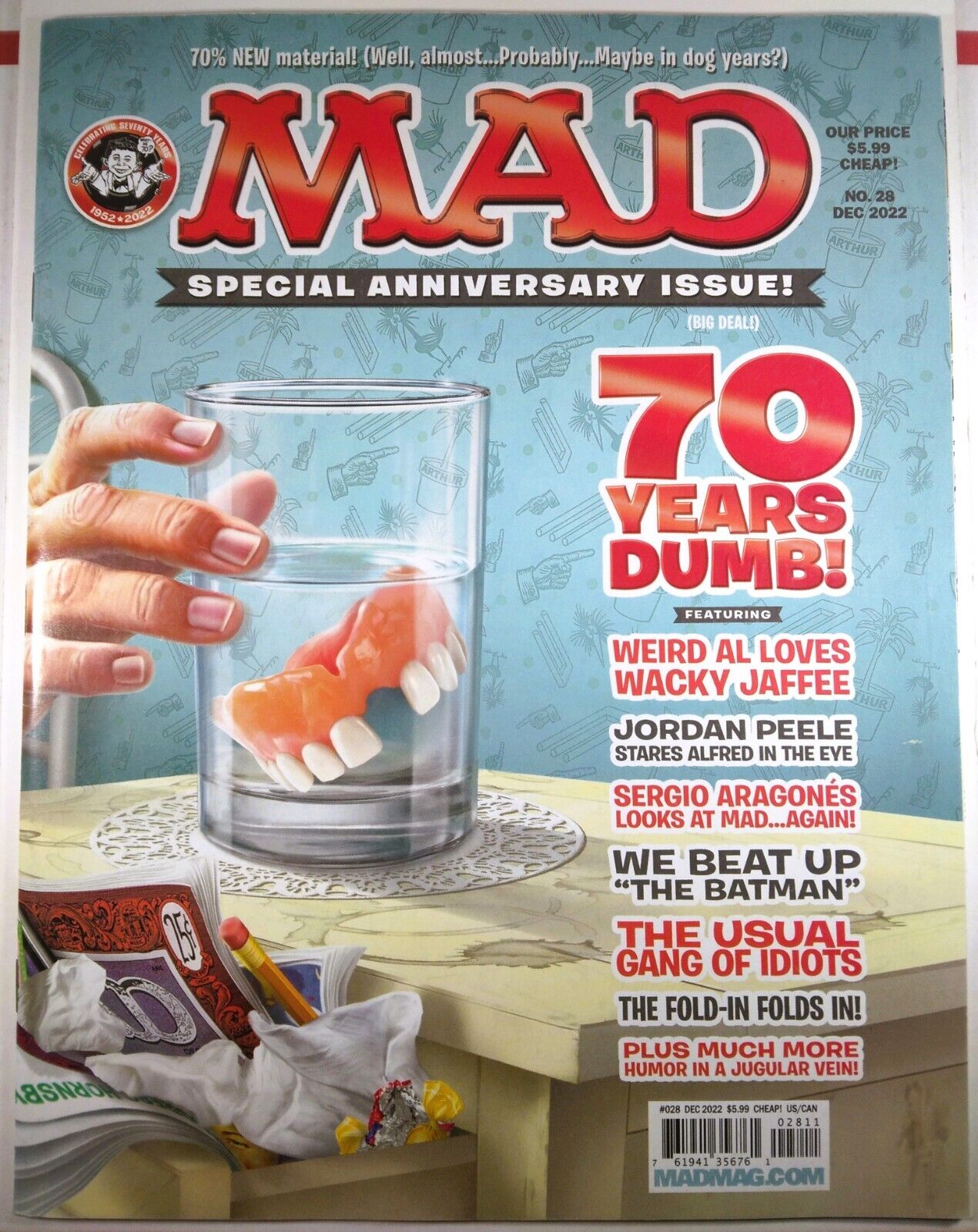 💥 MAD MAGAZINE #28 FIRST PRINT 70TH ANNIVERSARY ISSUE Weird Al Yankovic SCARCE