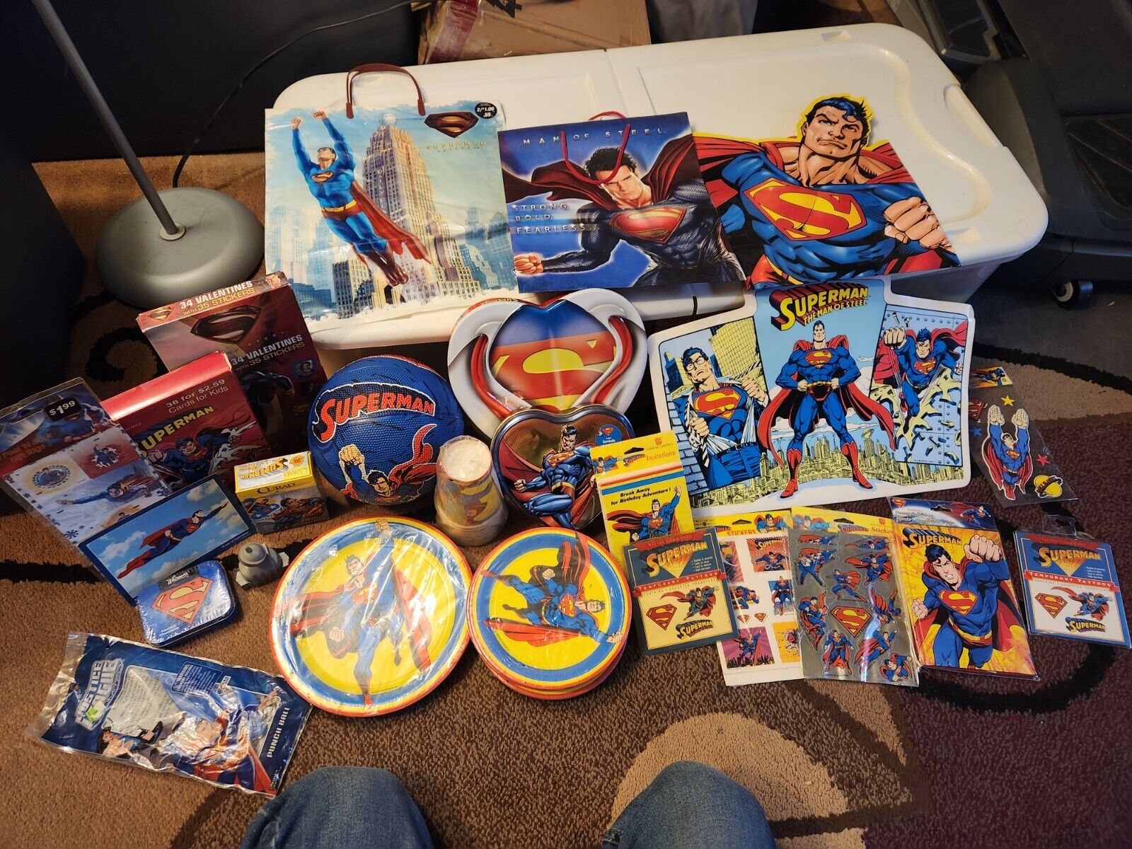 NEW Justice League Superman Massive Lot Vintage Rare Party Items DC COMICS 