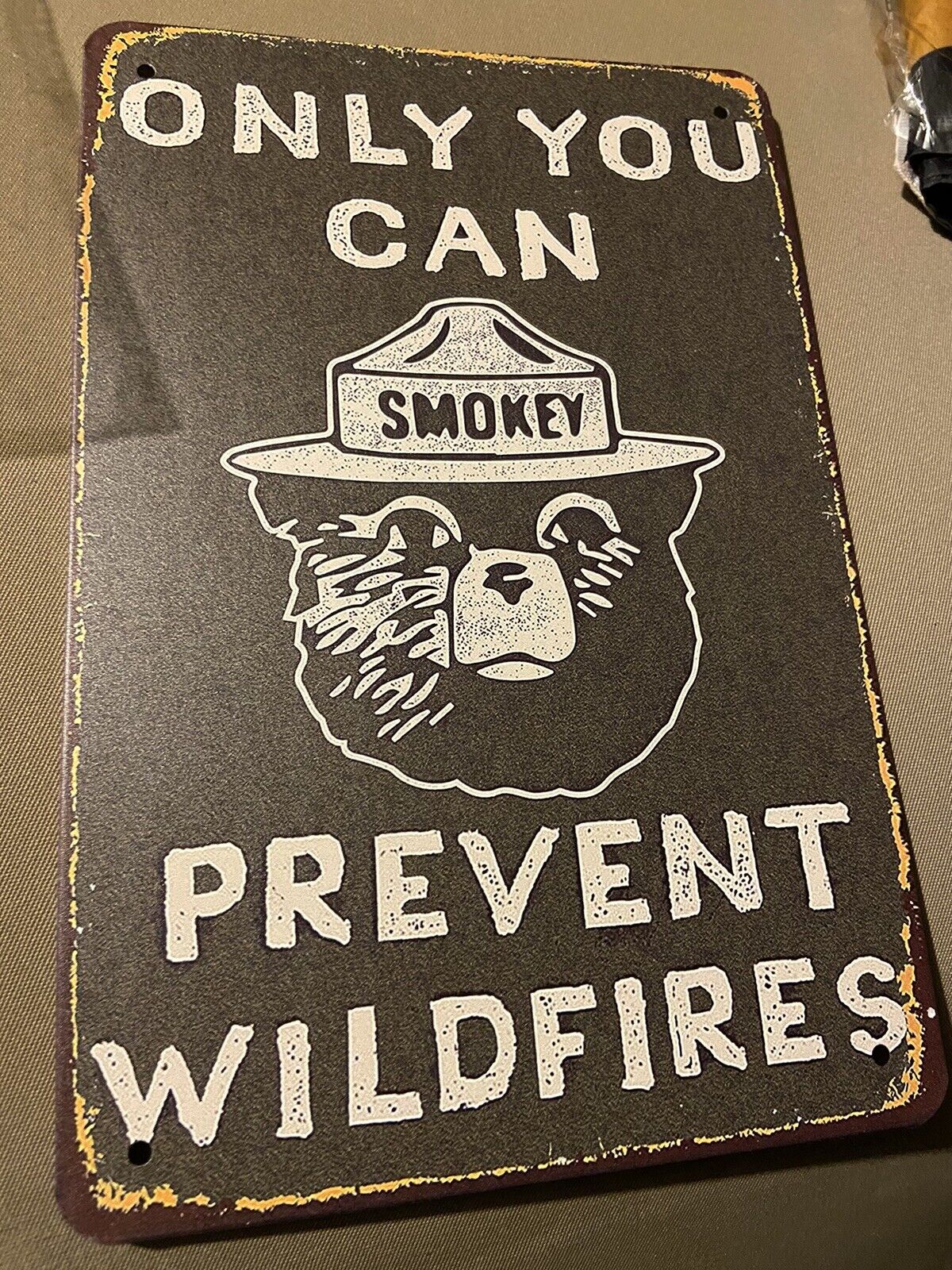 Smokey The Bear Tin Sign