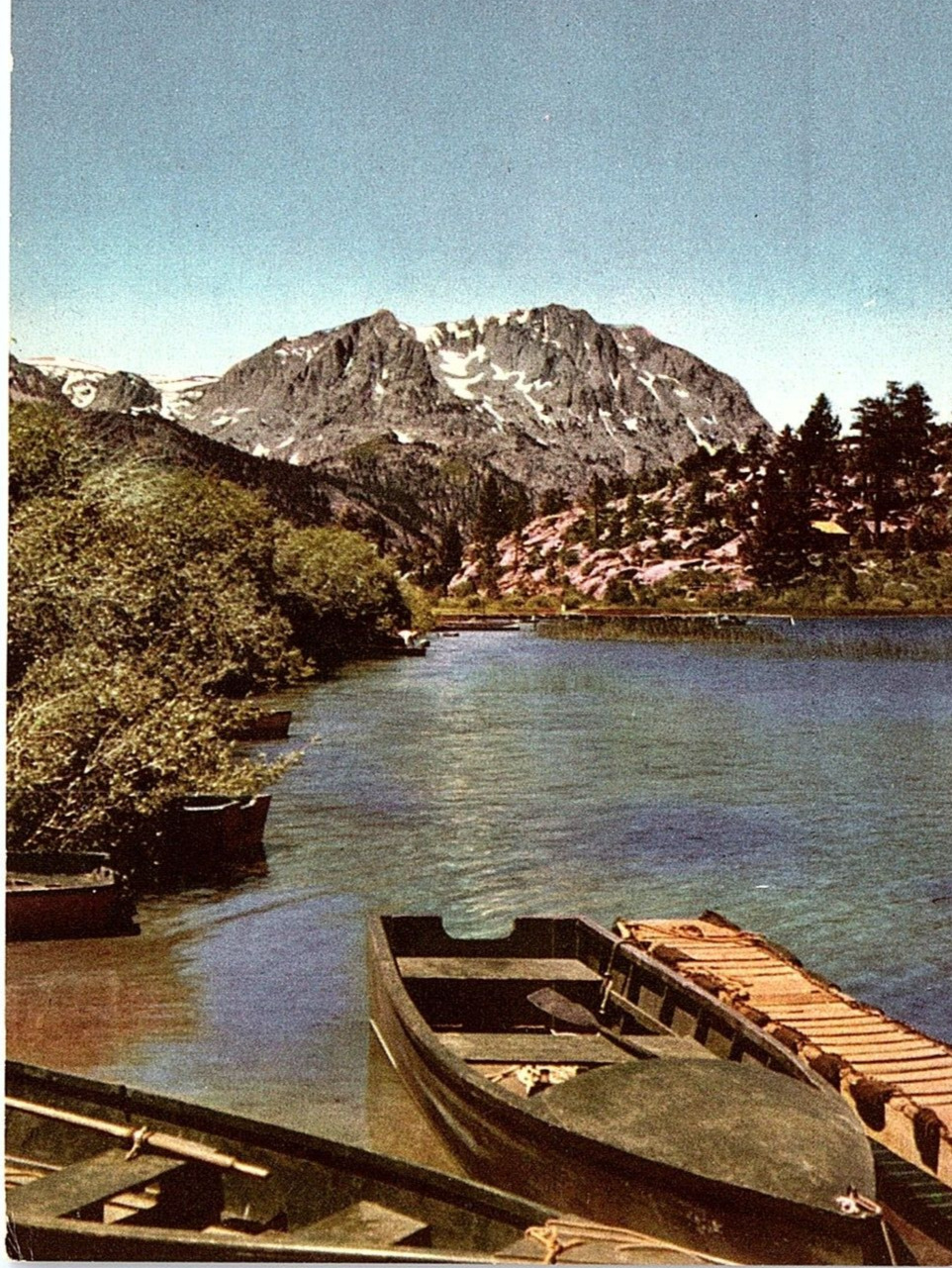 1950s JUNE LAKE CALIFORNIA HIGH SIERRAS UNION 76 GASOLINE AD POSTCARD P206