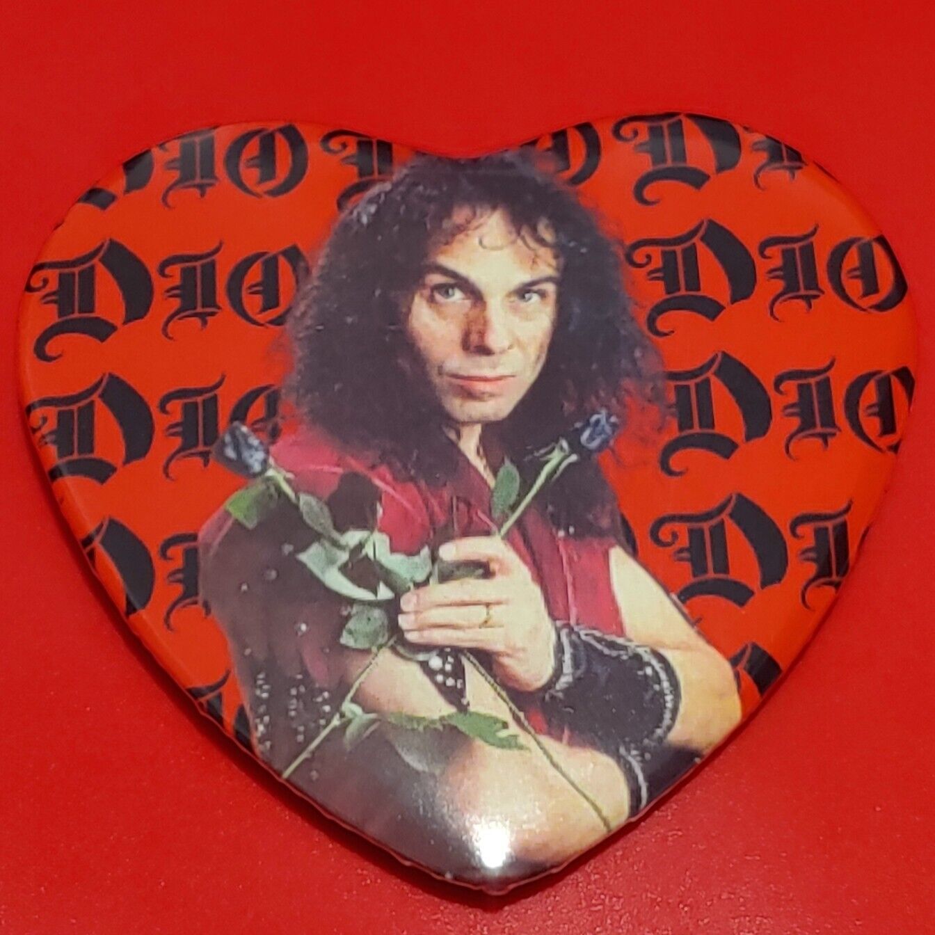 2 1/4 Inch Ronnie James Dio Heart Pinback Button