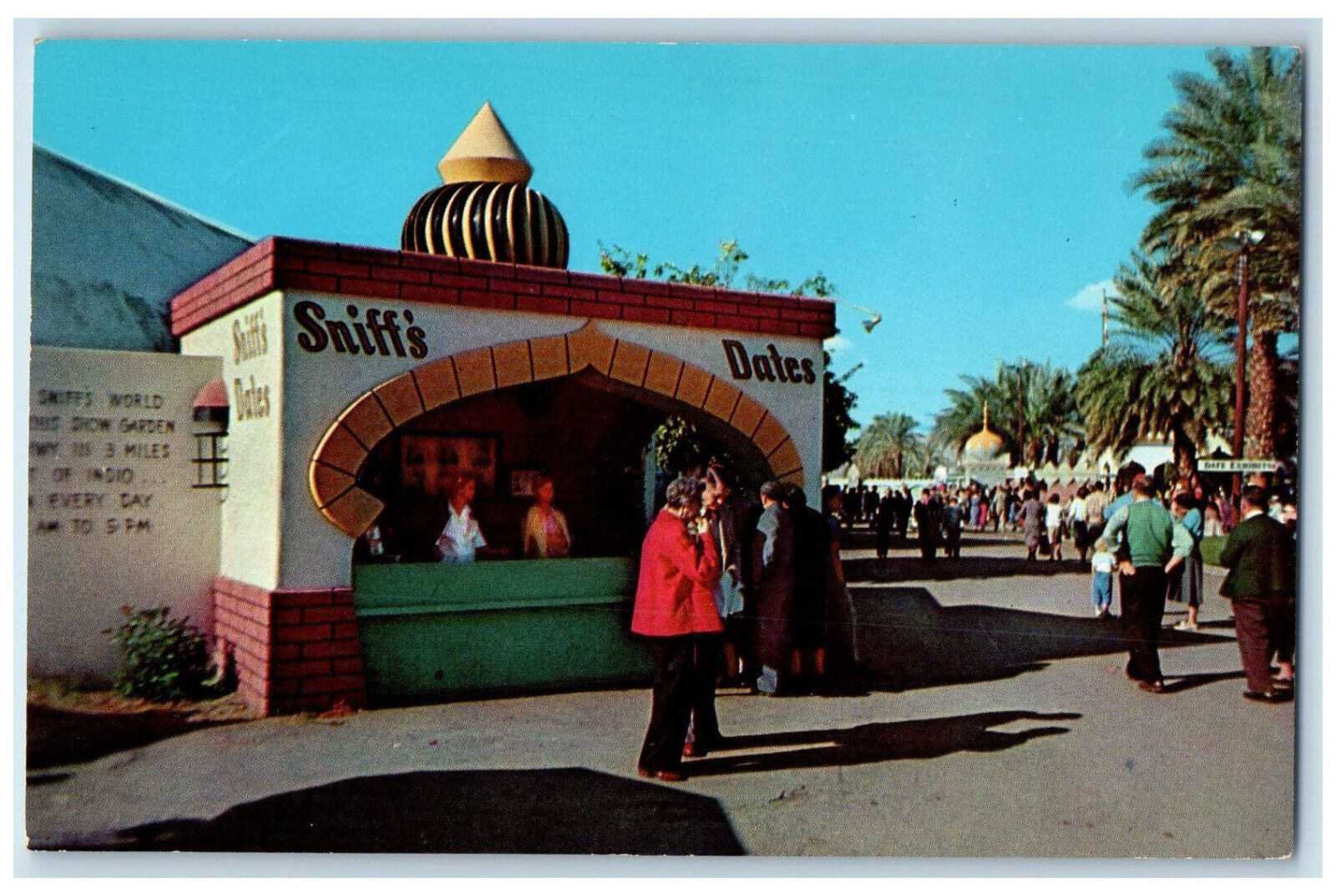 c1960's Turbines, Sniff's Date Shop, Riverside County Fair, Indio CA Postcard