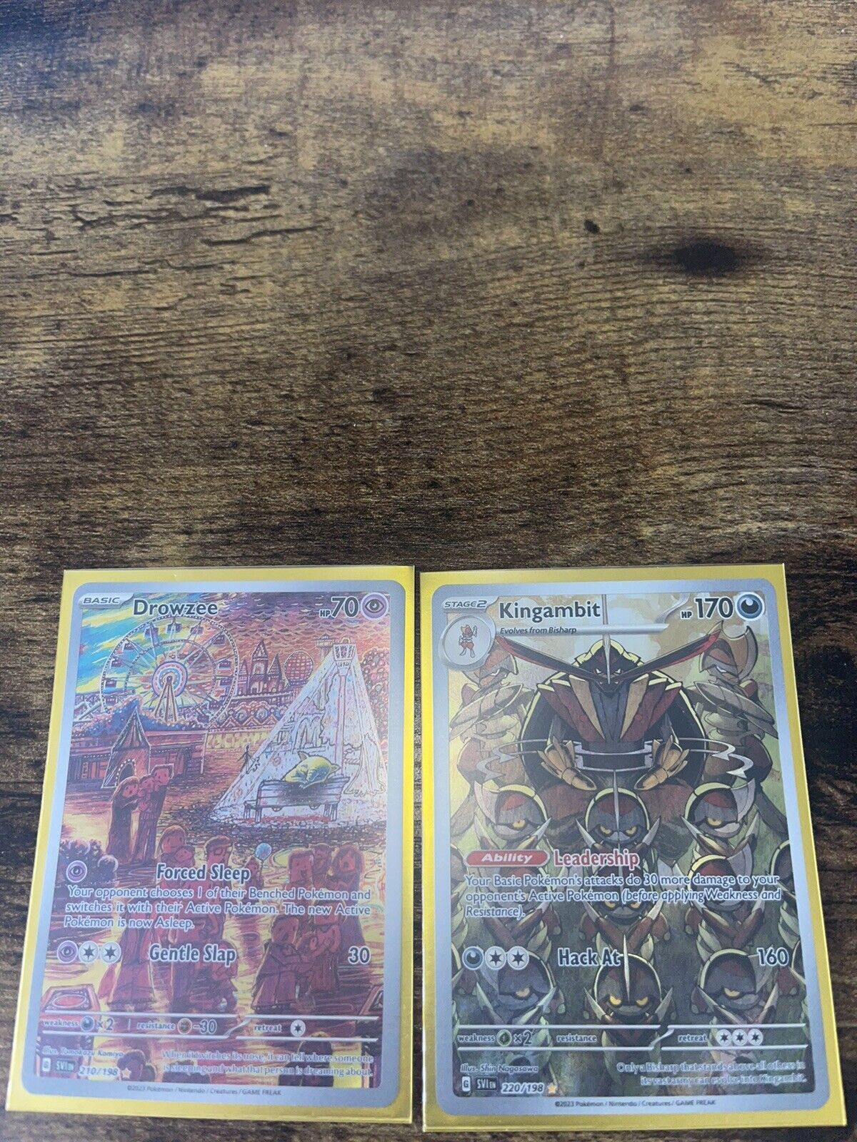 Pokemon Drowzee 210/198 + Kingambit 220/198 Illustration Rare Cards NM SEE PICS