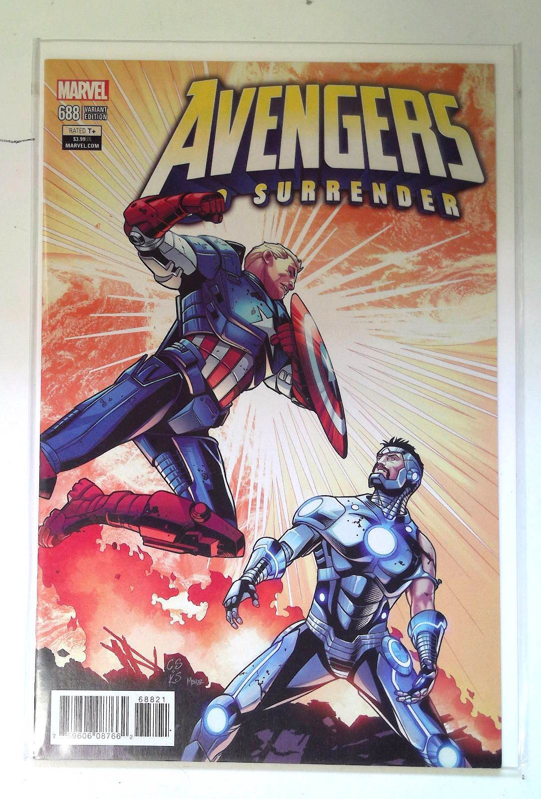 2018 Avengers #688b Marvel 7th Series No Surrender Variant Comic Book