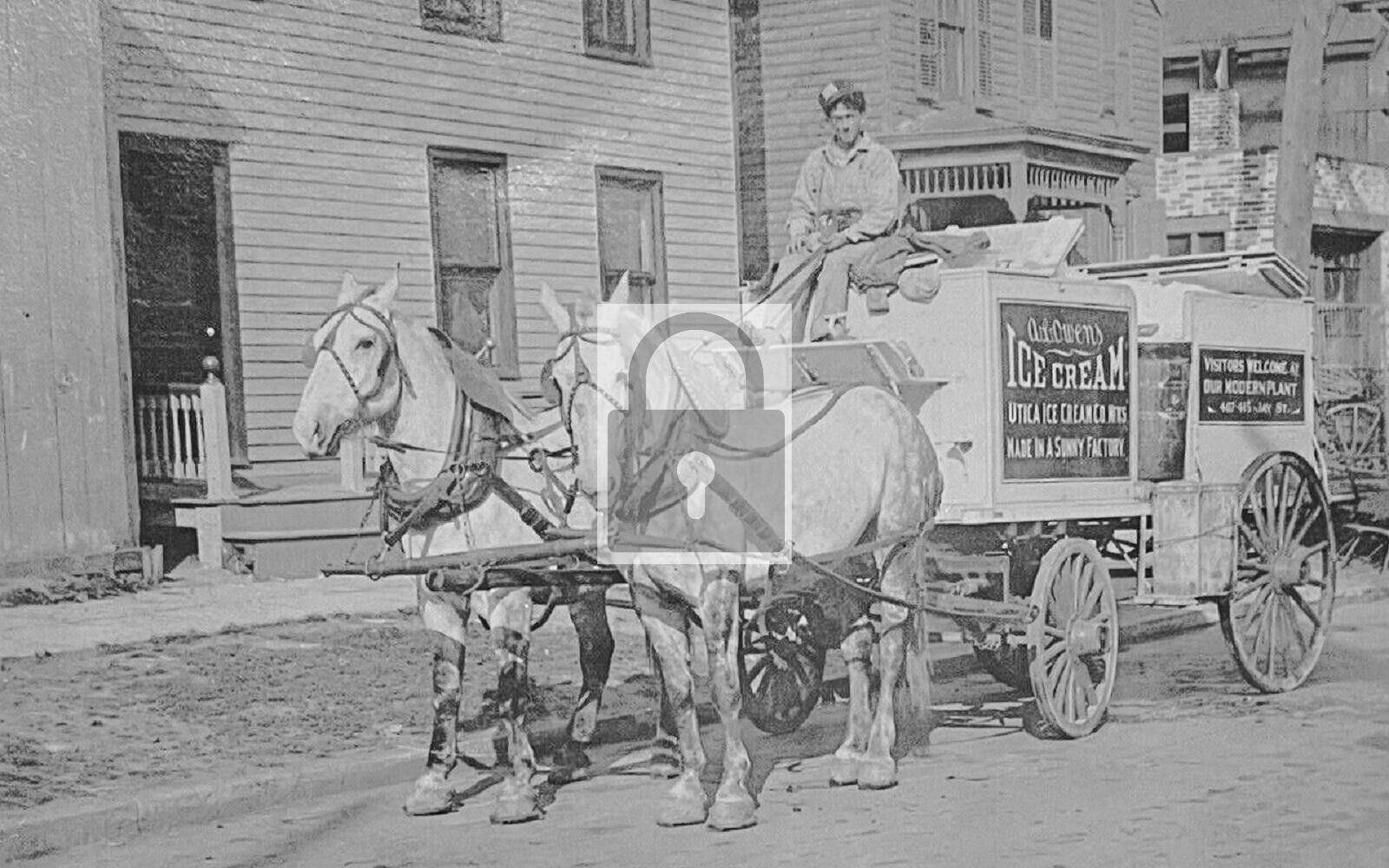 Ice Cream Horse Wagon Utica New York NY - 8x10 Reprint