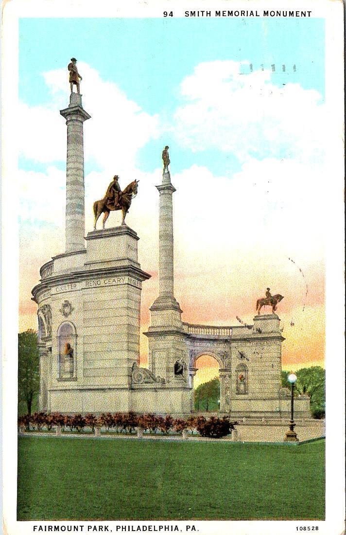 1931, Smith Memorial Monument, PHILADELPHIA, Pennsylvania Postcard - Curt Teich