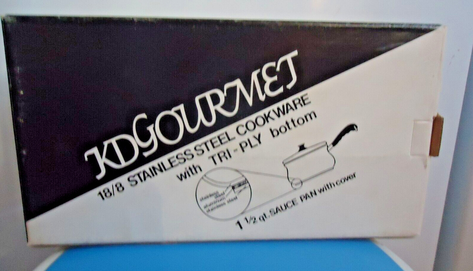 NIB Vintage Pan, K.D. Gourmet 1.5 Qt Saucepan with Cover, Brand New in Box, NOS