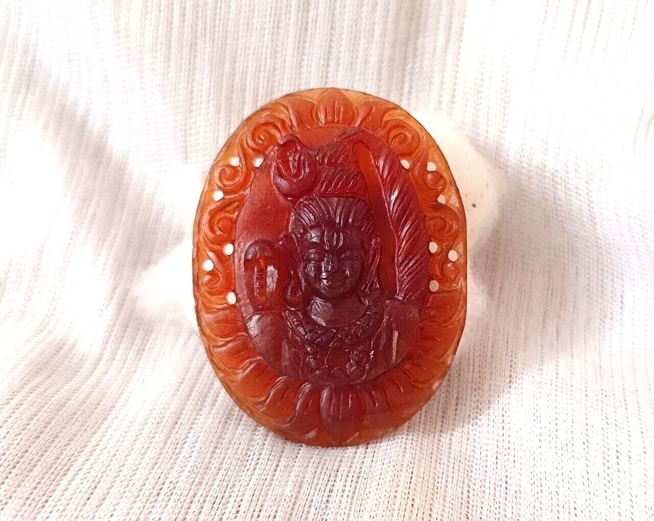 Lord Shiva Small Idol made from Natural Hessonite Gomed Hand Curving 100 gram