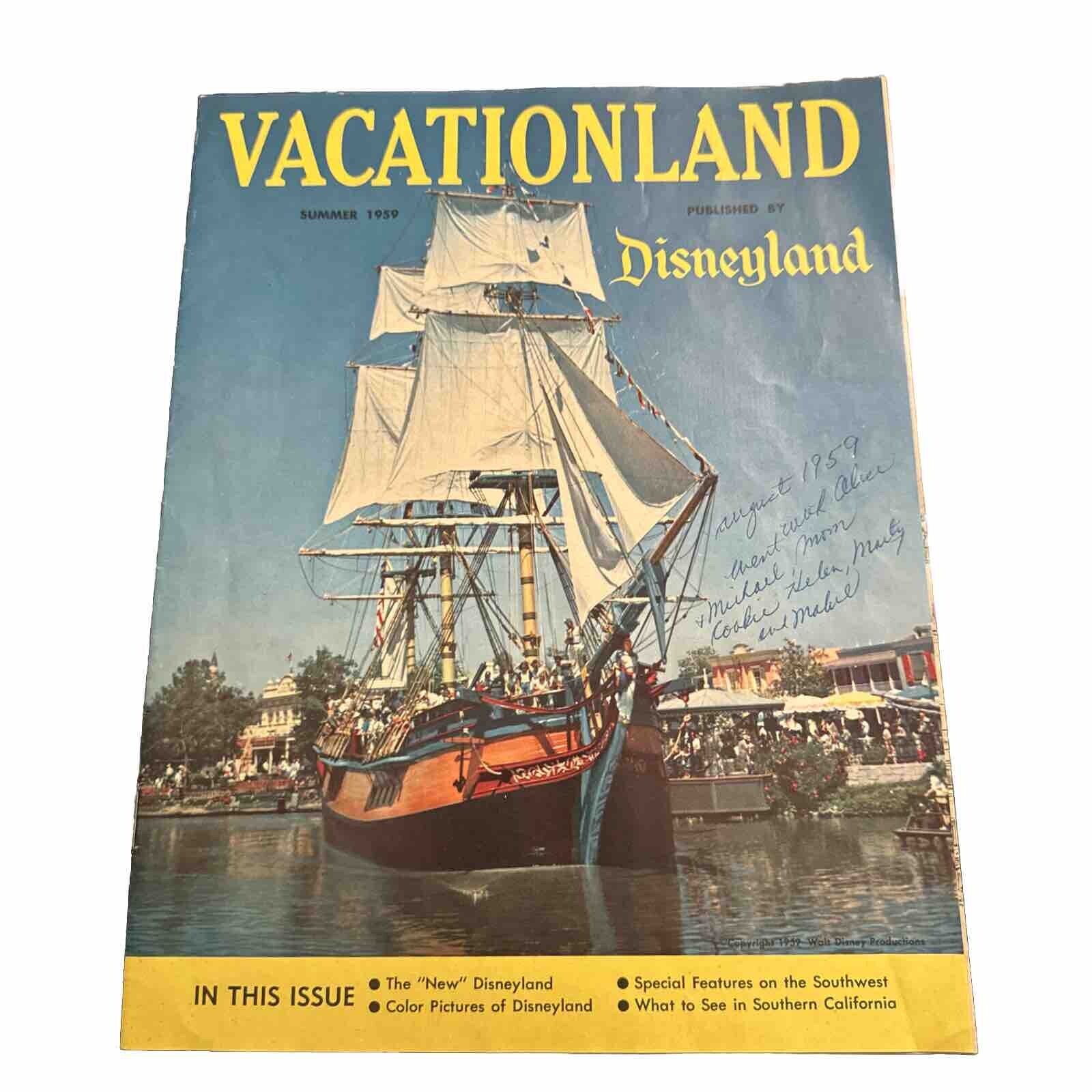 Disneyland Vacationland Summer 1959 Magazine