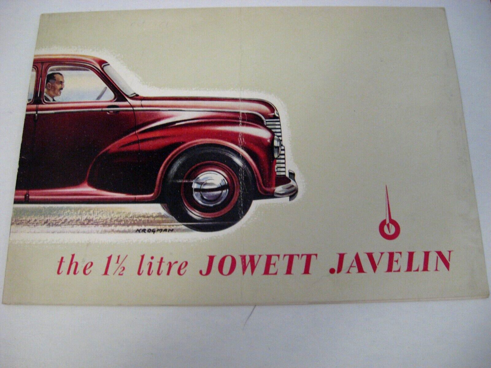 1952 Jowett Javelin Color Brochure 12 pgs VG