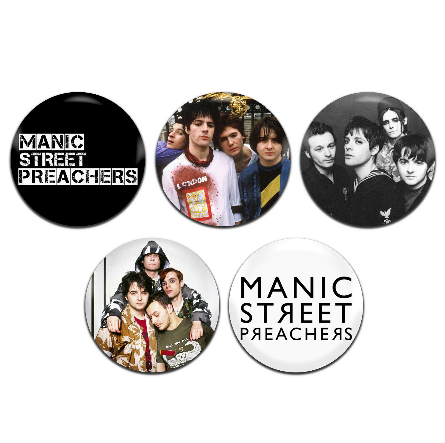 5x Manic Street Preachers Band Rock Punk Glam 25mm / 1 Inch D Pin Button Badges
