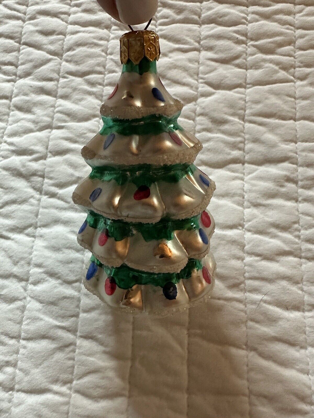 Vintage Blown Glass White Christmas Tree Christmas Ornament Similar To Radko