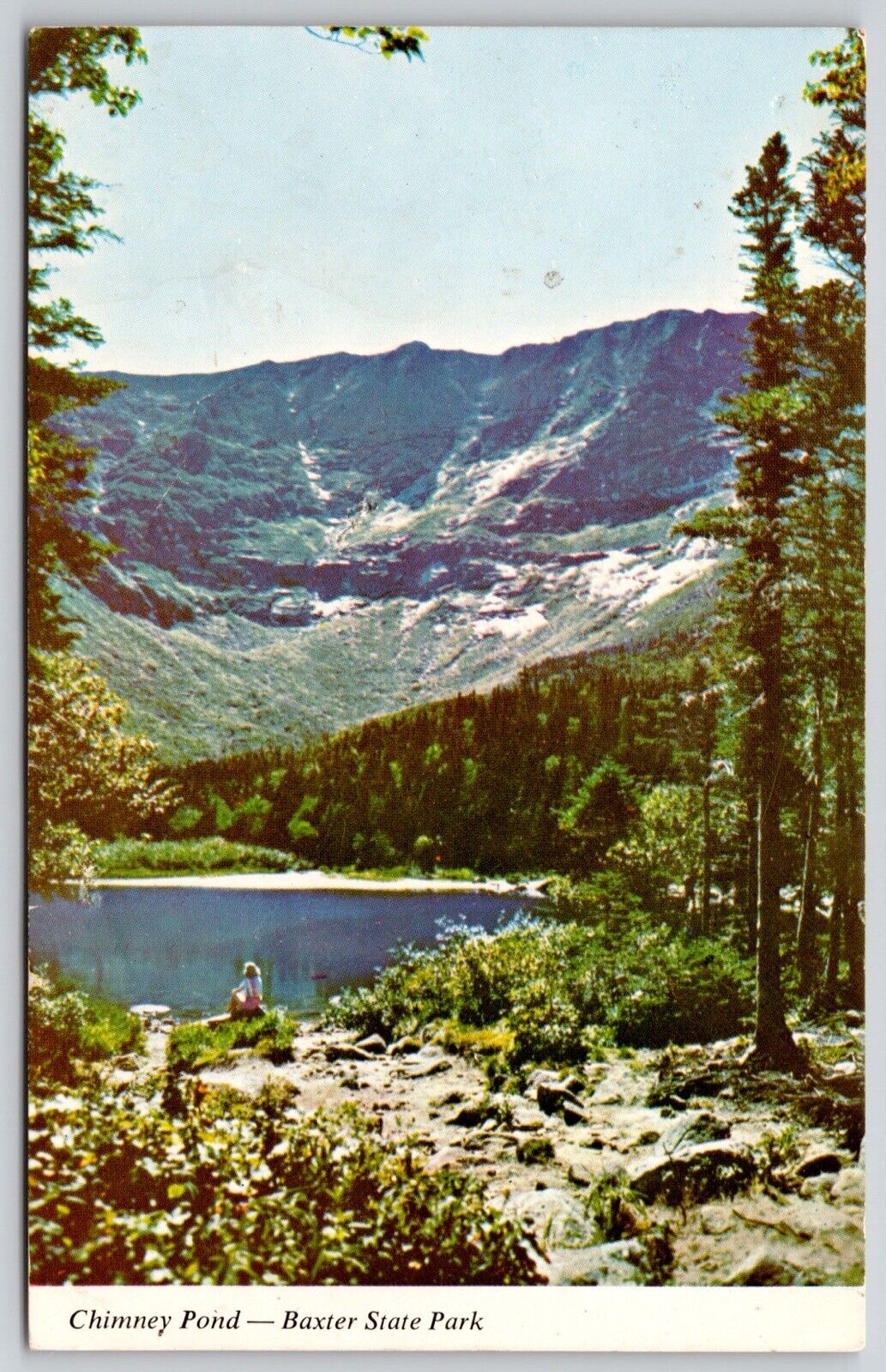 Chimney Pond Baxter State Park Mount Katahdin Campground Mountains VTG Postcard