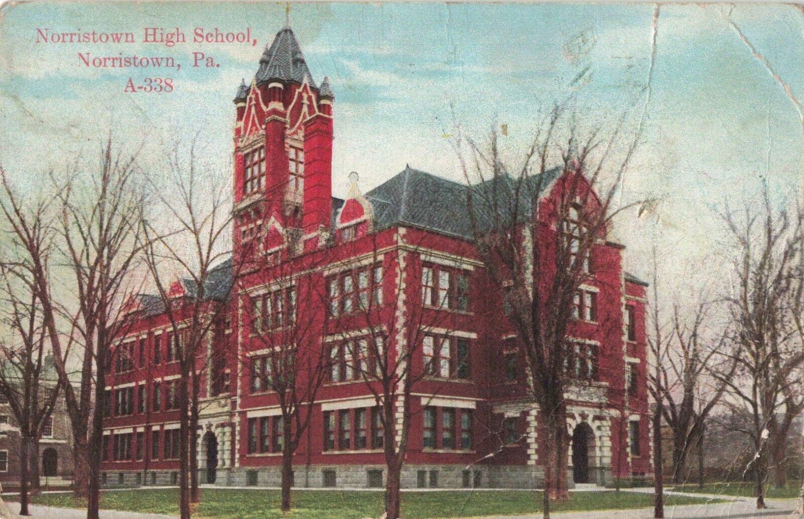 High School Norristown Pennsylvania PA 1911 Vintage Postcard