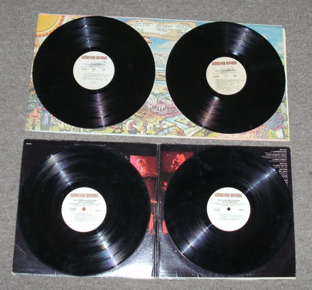 4 1971 & 72\' Allman Brothers Band LP Records / Fillmore East, Eat A Peach