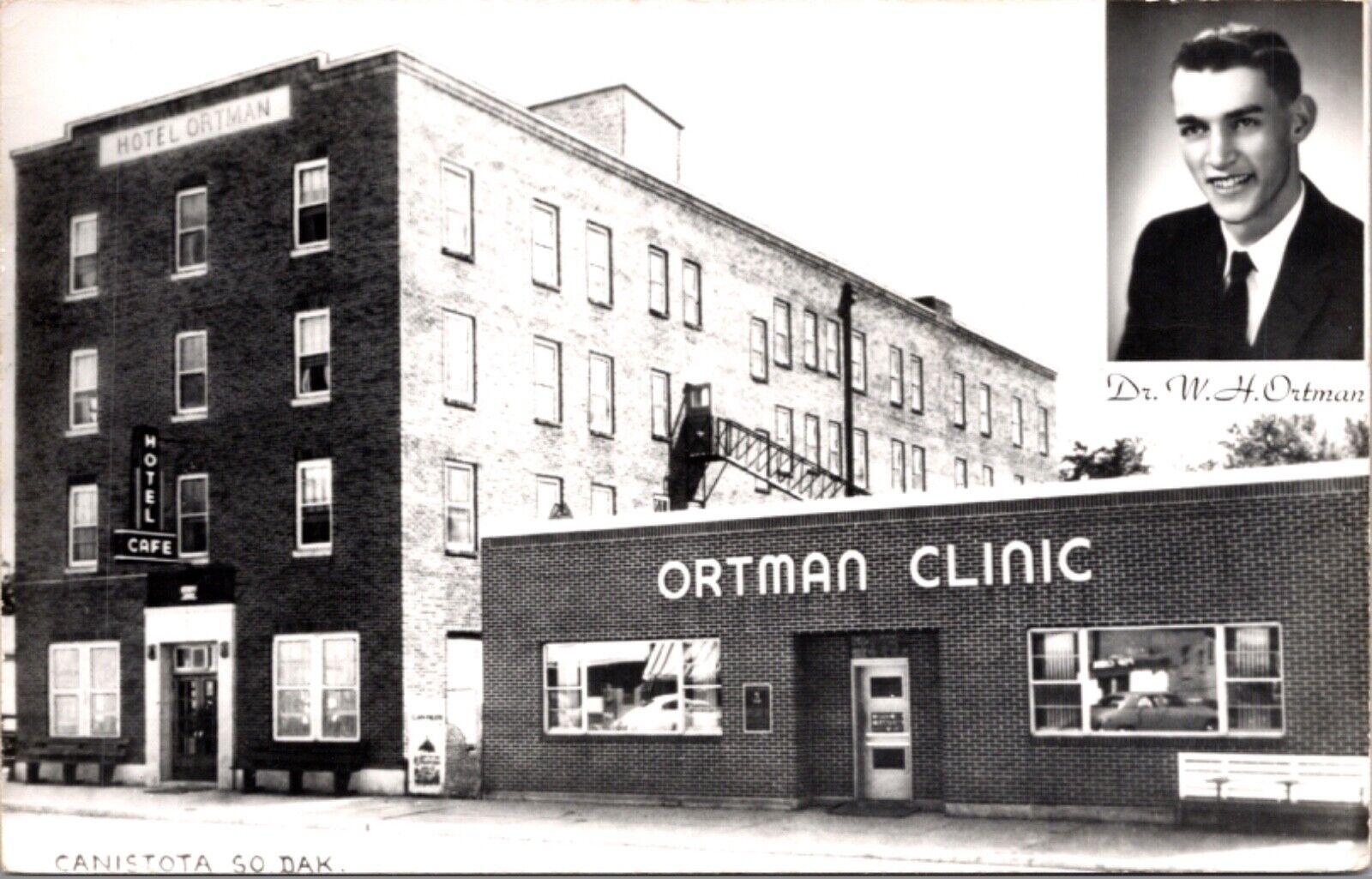 RPPC Hotel Ortman, Ortman Clinic, Dr. W.H. Ortman in Canistota, South Dakota