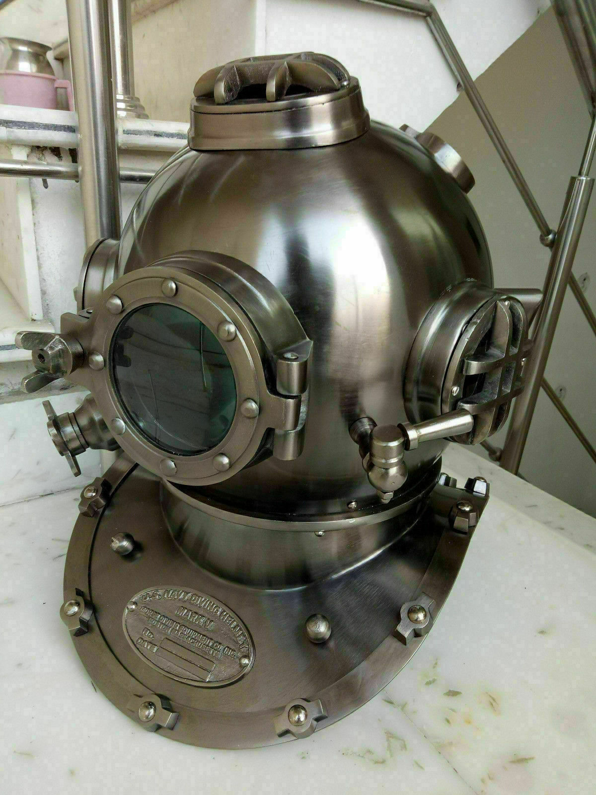 Finish Collectible Antique Scuba SCA US Navy Mark V Divers Diving Helmet Deep Se