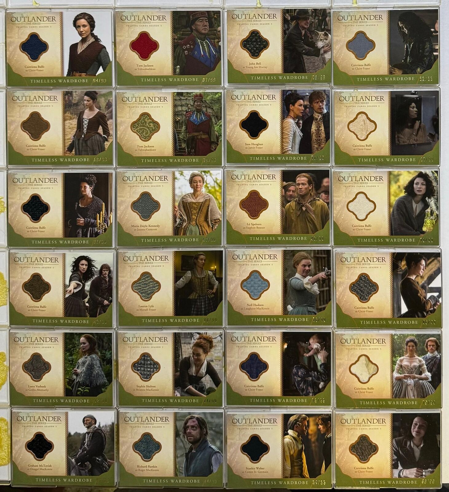 2023 Outlander Season 5 (24) Green Wardrobe Costume Trading Card Lot #/99