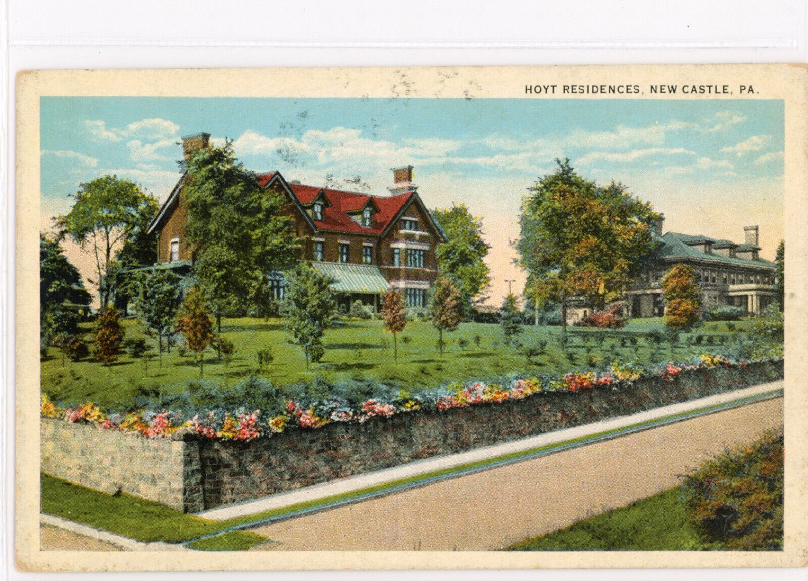 Hoyt Residences, New Castle, Lawrence County, PA vintage ca. 1920\'s postcard