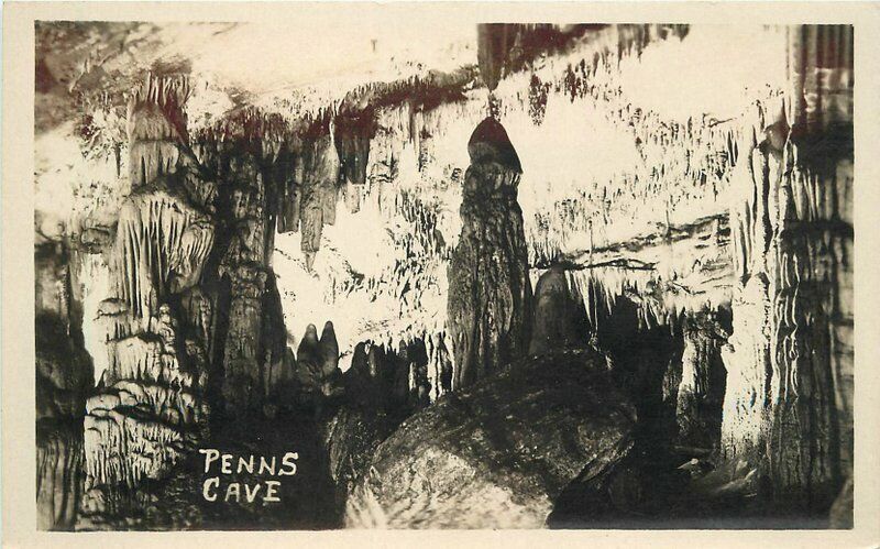 C-1910 Penns Cave Interior RPPC Photo Postcard Greggs Township Pennsylvania 1668
