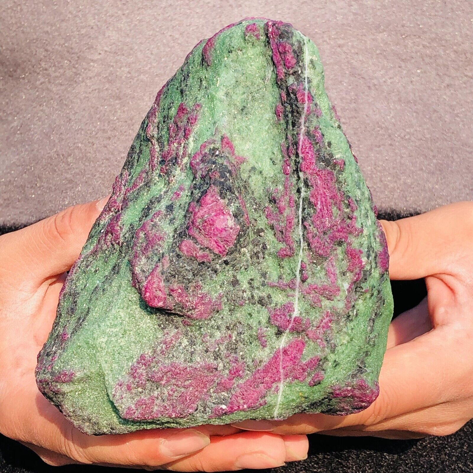 6.95lb Large Rare Natural Red Green Gemstone Ruby Zoisite Crystal Rough Mineral