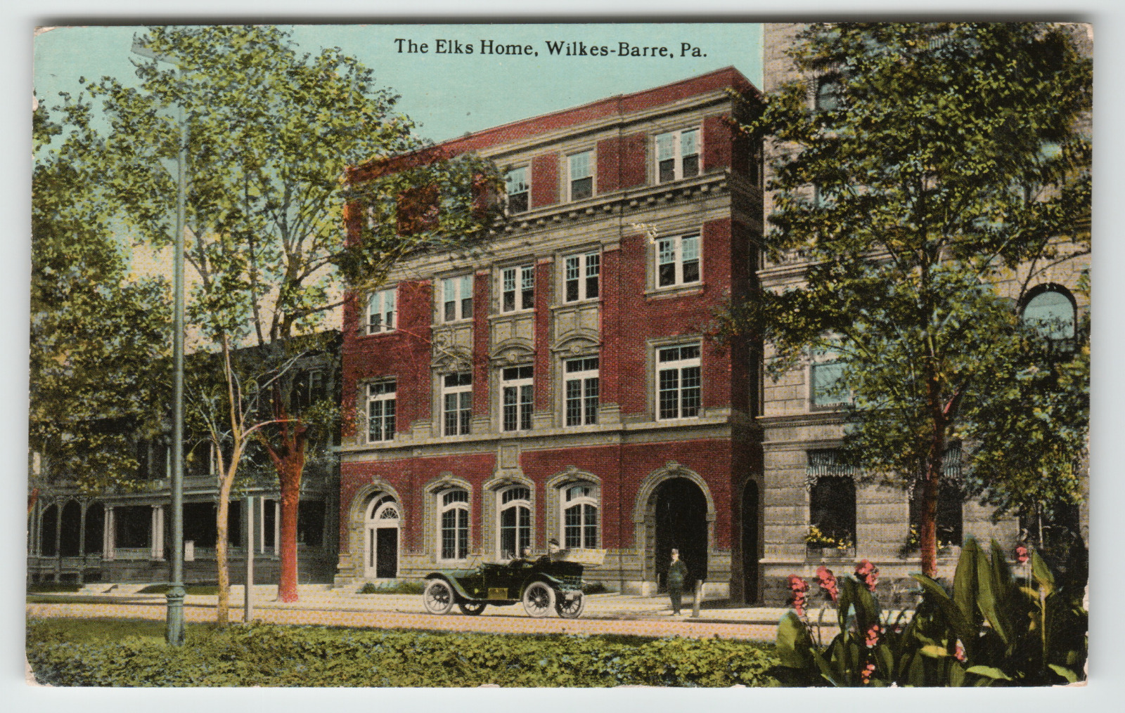 Postcard Vintage The Elks Home in Wilkes-Barre, PA.