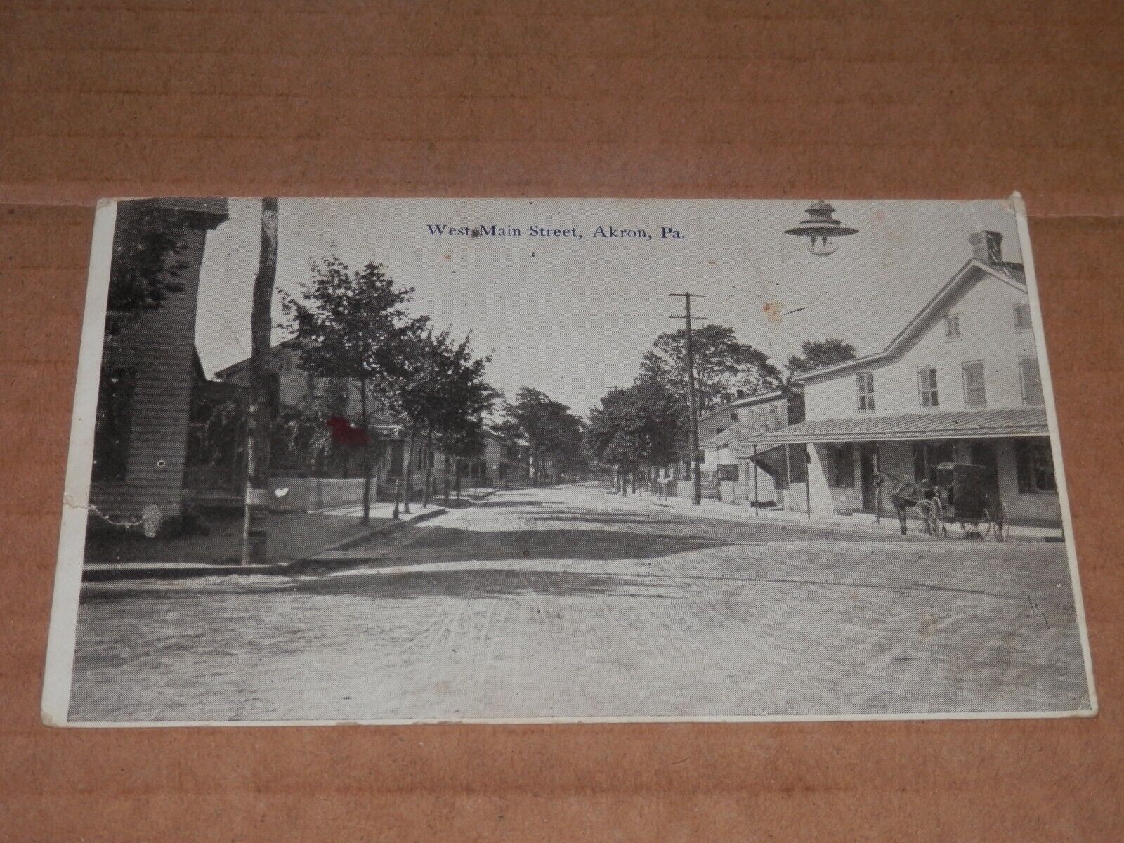 AKRON PA - 1916 POSTCARD - WEST MAIN STREET - LANCASTER COUNTY