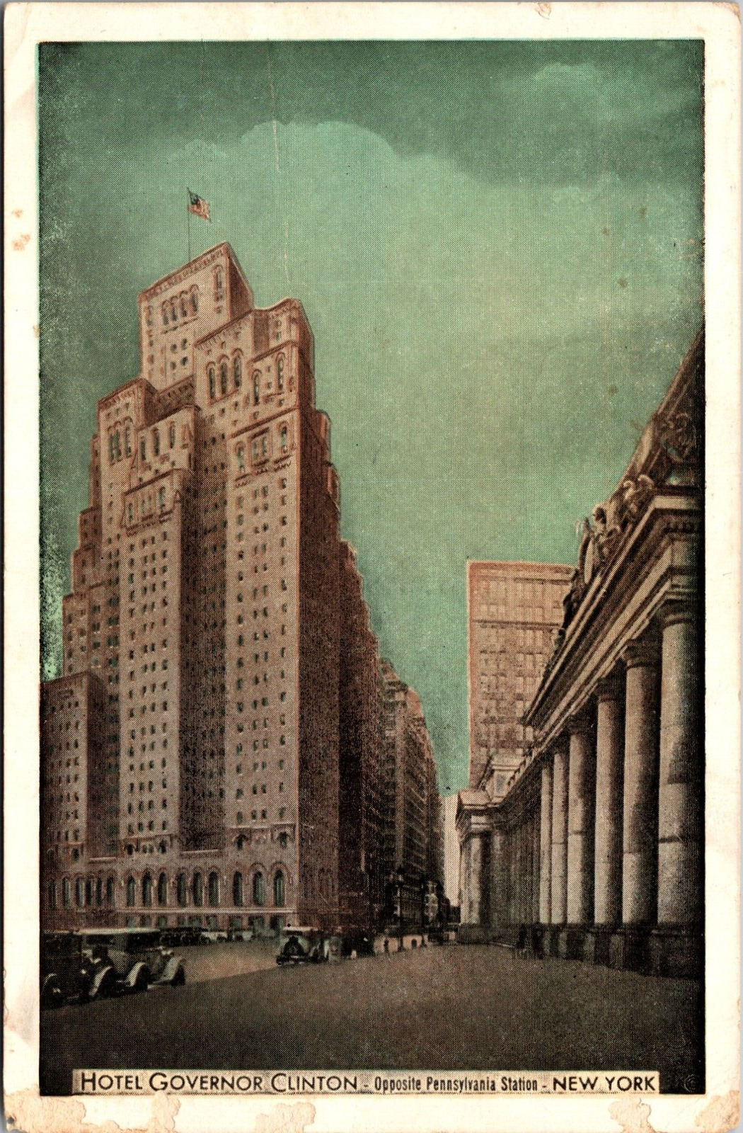 Vintage New York City Postcard - Hotel Governor Clinton