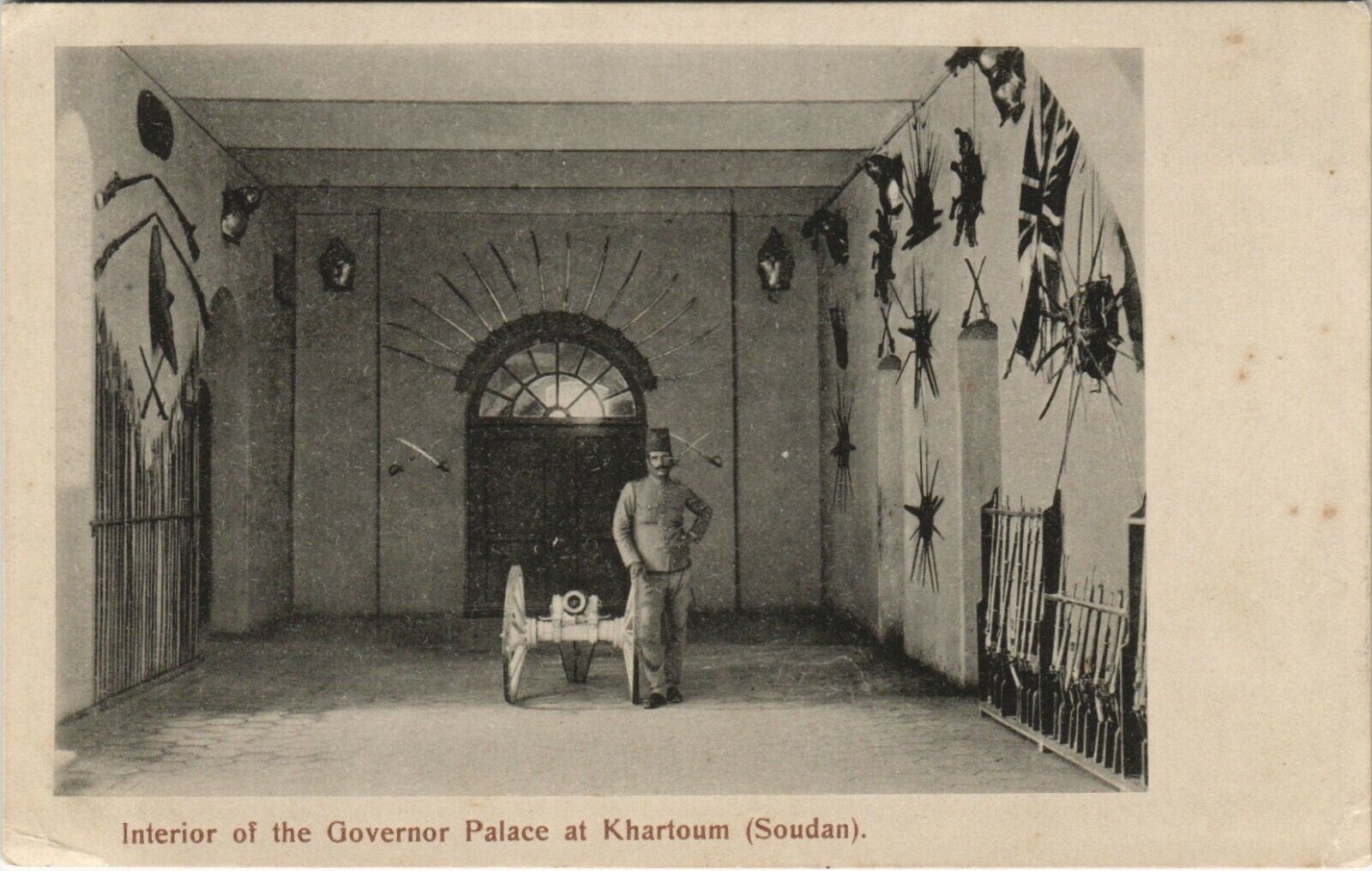 PC EGYPT, INTERIOR OF THE GOVERNOR PALACE, KHARTOUM, Vintage Postcard (b35533)