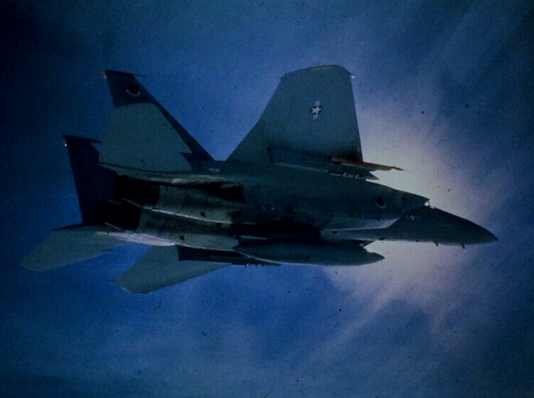F-15 McDonnell Douglas With Sun Reflection 35 mm Color Slide #C4