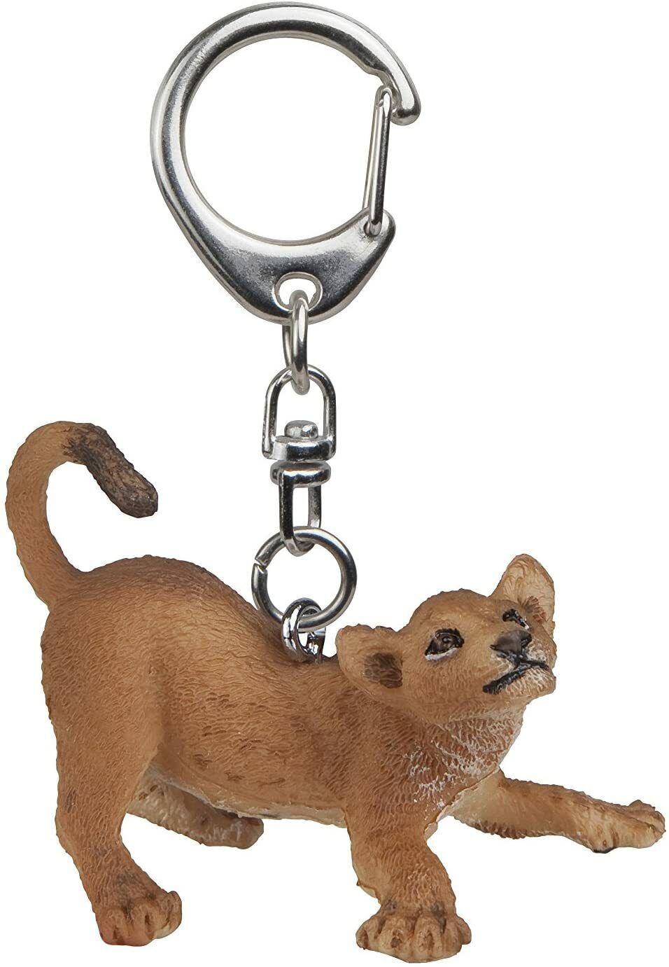 NEW PAPO 02203 Playing Young Lion Model Replica Keyring Key Ring