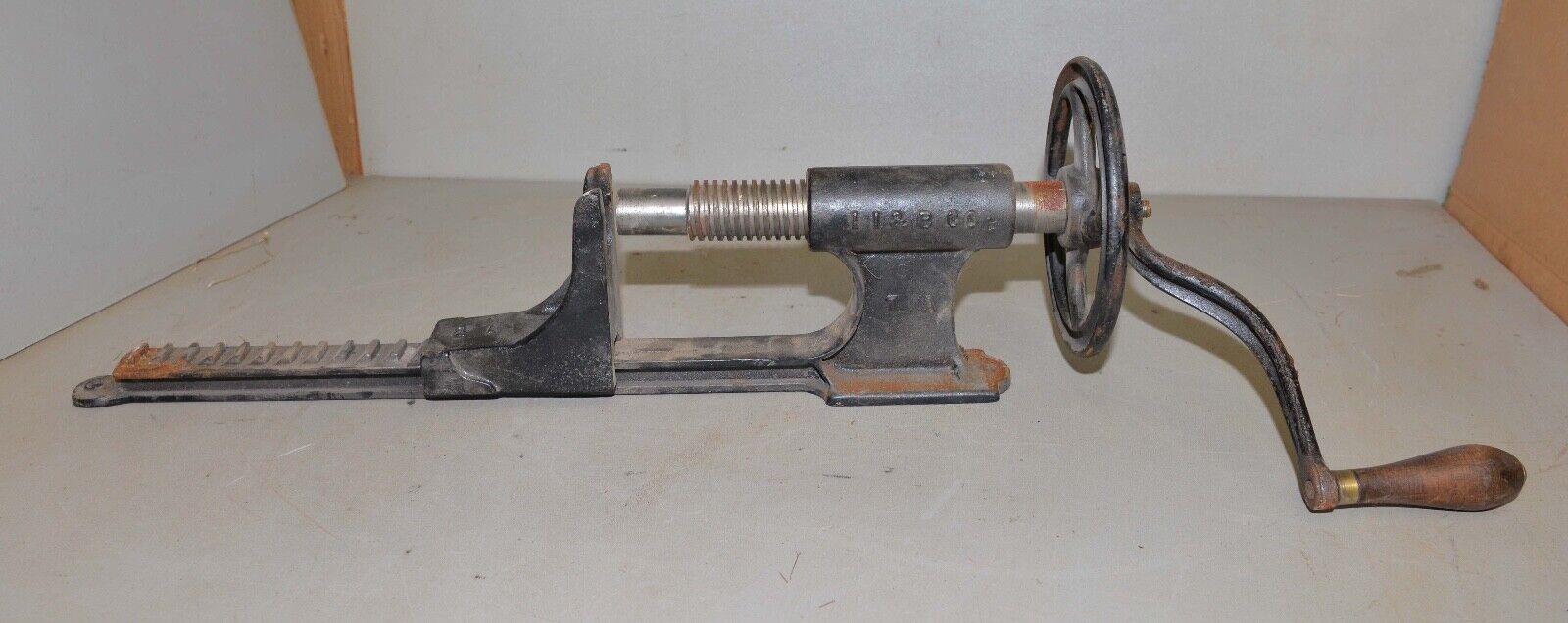 Rare L L & B Co cast iron blacksmith wall drill press collectible metal tool
