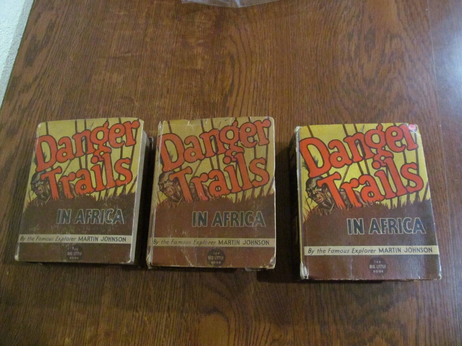 DANGER TRAILS IN AFRICA by MARTIN JOHNSON: 3 vintage BIG LITTLE BOOKS