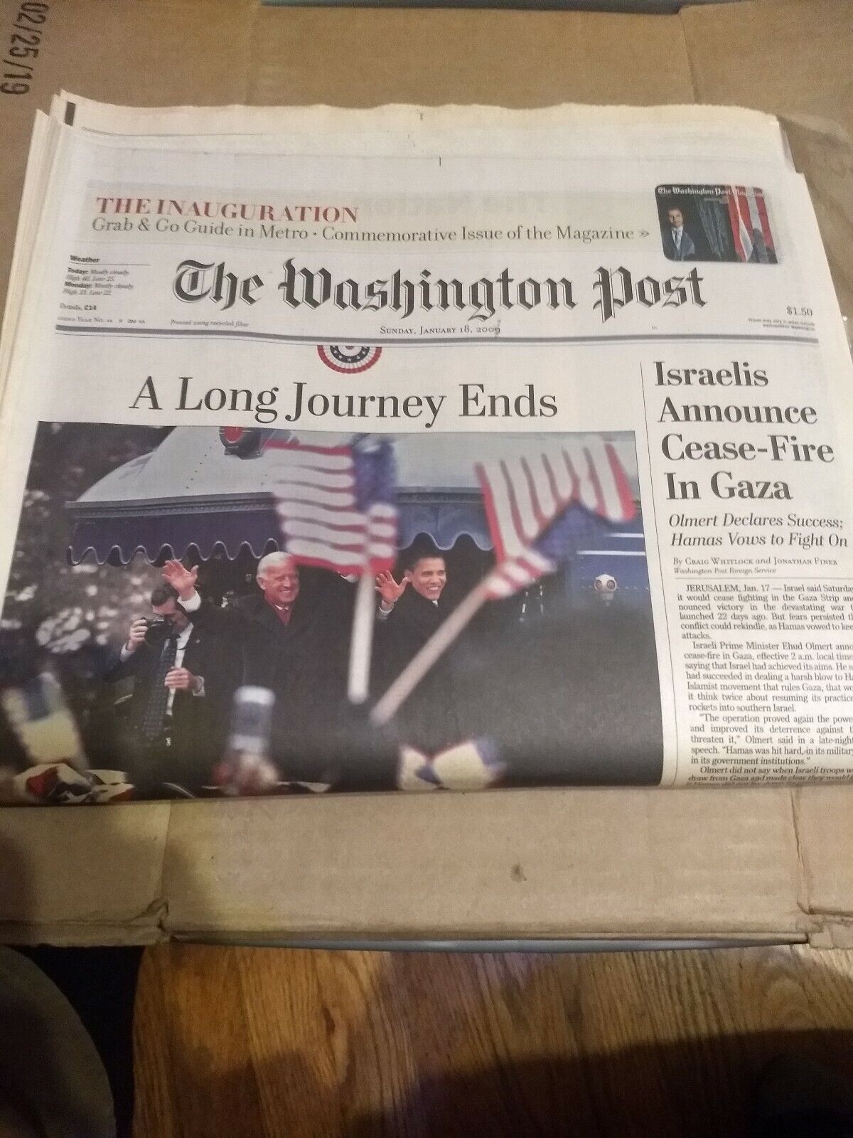 President Obama The Washington Post - A Long Journey ends - January 18th...